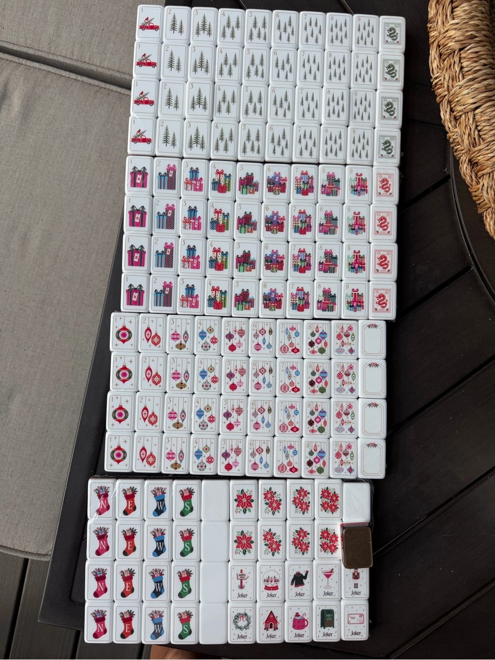Festive Mahjong Set with Holiday theme
